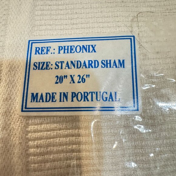 Colchas S Domingos Matelasse Standard Sham 100% Cotton Portugal 20X 26 Ivory 2Pc - Picture 5 of 8